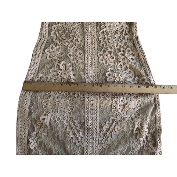 Sue Wong Nocturne Beaded Sequin Ivory Sheath Dress Wedding Cocktail Size 4 - Picture 10 of 13